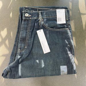 Calvin Klein Relaxed Straight Jeans 1108lC Dark Rinse NWT 36 x 34